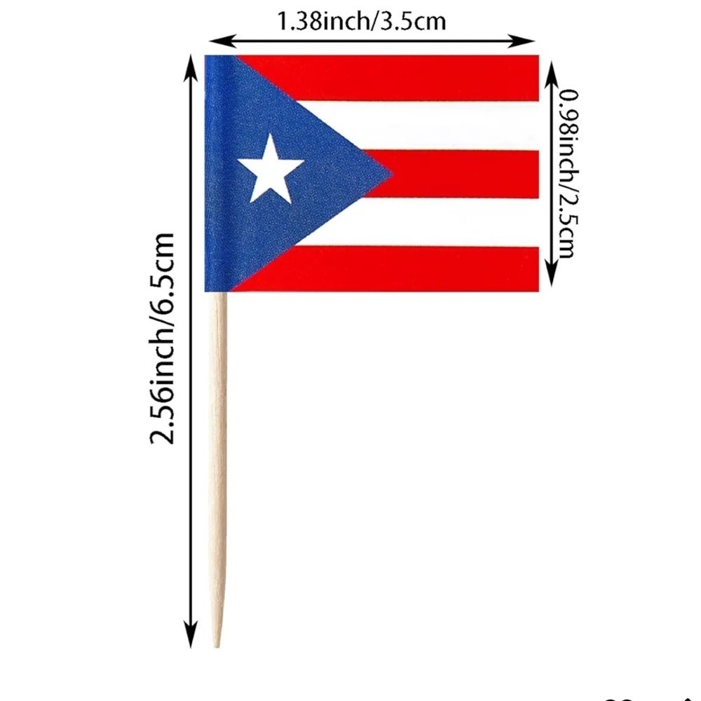 Mini Puerto Rican Flag Toothpicks - Picture 3 of 3